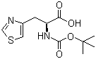 structure of CAS# 119434-75-2, N-叔丁氧羰基-L-(4-噻唑基)丙氨酸
