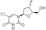 structure of CAS# 119644-22-3, 2',3'-Dideoxy-3'-fluoro-5-chlorouridine