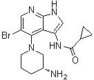 structure of CAS# 1196541-47-5, N-[4-[(3R)-3-氨基-1-哌啶基]-5-溴-1H-吡咯并[2,3-b]吡啶-3-基]环丙烷甲酰胺