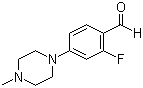 structure of CAS# 1197193-42-2, 2-Fluoro-4-(4-methyl-1-piperazinyl)benzaldehyde