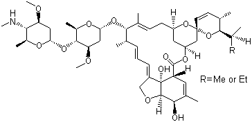 CAS # 119791-41-2 (123997-28-4), Emamectin, 4''-Deoxy-4''-epi-methylaminoavermectin B1