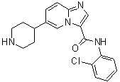 CAS # 1198408-39-7, N-(2-Chlorophenyl)-6-(4-piperidinyl)-imidazo[1,2-a]pyridine-3-carboxamide