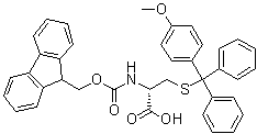 structure of CAS# 1198791-73-9, N-[芴甲氧羰基]-S-[(4-甲氧基苯基)二苯基甲基]-D-半胱氨酸