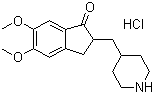 structure of CAS# 120013-39-0, 5,6-Dimethoxy-2-(4-piperidinylmethyl)-1-indanone hydrochloride