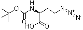 CAS # 120042-08-2, (2S)-4-Azido-2-[[(1,1-dimethylethoxy)carbonyl]amino]butanoic acid, N-tert-Butoxycarbonylazidohomoalanine