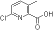structure of CAS# 1201924-32-4, 6-氯-3-甲基吡啶-2-羧酸