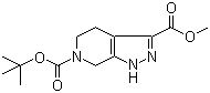 structure of CAS# 1206248-72-7, 1,4,5,7-四氢-6H-吡唑并[3,4-c]吡啶-3,6-二羧酸 6-叔丁酯 3-甲酯