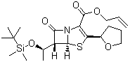structure of CAS# 120705-67-1, (5R,6S)-6-[(1R)-1-[[(1,1-Dimethylethyl)dimethylsilyl]oxy]ethyl]-7-oxo-3-[(2R)-tetrahydro-2-furanyl]-4-thia-1-azabicyclo[3.2.0]hept-2-ene-2-carboxylic acid 2-propenyl ester