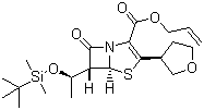 CAS # 120705-71-7, 6-[1-[(tert-Butyldimethylsilyl)oxy]ethyl]-7-oxo-3-(tetrahydro-3-furanyl)-4-thia-1-azabicyclo[3.2.0]hept-2-ene-2-carboxylic acid 2-propenyl ester, Ally (1R,2R,5R,6S)-6-(1'-tert-butyldimethylsilyloxyethyl)-2-(2''-tetrahydrofuranyl)penem-3-carboxylate