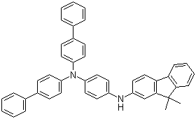 CAS # 1207176-70-2, N1,N1-Bis([1,1'-biphenyl]-4-yl)-N4-(9,9-dimethyl-9H-fluoren-2-yl)-1,4-benzenediamine