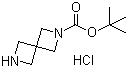 structure of CAS# 1207840-19-4, 2,6-Diazaspiro[3.3]heptane-2-carboxylic acid tert-butyl ester hydrochloride