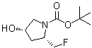 CAS # 1207853-00-6, (2S,4S)-2-(Fluoromethyl)-4-hydroxy-1-pyrrolidinecarboxylic acid 1,1-dimethylethyl ester