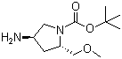 structure of CAS# 1207853-53-9, (2S,4R)-4-Amino-2-(methoxymethyl)-1-pyrrolidinecarboxylic acid 1,1-dimethylethyl ester