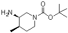 structure of CAS# 1207853-61-9, (3R,4R)-3-氨基-4-甲基-1-哌啶羧酸叔丁酯