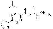 structure of CAS# 120928-08-7, L-脯氨酰-L-亮氨酰-N-羟基甘氨酰胺单盐酸盐