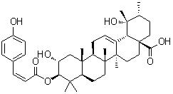 CAS # 121072-40-0, 3-O-cis-p-Coumaroyltormentic acid, (2alpha,3beta)-2,19-Dihydroxy-3-[[(2Z)-3-(4-hydroxyphenyl)-1-oxo-2-propenyl]oxy]-urs-12-en-28-oic acid