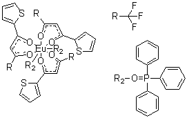 Tris[4,4,4-trifluoro-1-(2-thienyl)-1,3-butanedionato]bis(triphenylphosphine oxide)europium molecular structure (CAS 12121-29-8)