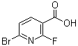 structure of CAS# 1214345-17-1, 6-溴-2-氟-3-吡啶羧酸