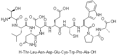 CAS 登录号：1214991-78-2, L-苏氨酰-L-亮氨酰-L-天冬氨酰胺酰-L-alpha-天冬氨酰-L-alpha-谷氨酰-L-半胱氨酰-L-色氨酰-L-脯氨酰-L-丙氨酸