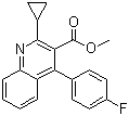 CAS # 121659-86-7, Methyl 4-(4'-fluorophenyl)-2-(cyclopropyl)-3-quinolinecarboxylate, 2-Cyclopropyl-4-(4-fluorophenyl)quinoline-3-carboxylic acid methyl ester, 4-(4-Fluorophenyl)-2-cyclopropylquinoline-3-carboxylic acid methyl ester, Methyl 2-cyclopropyl-4-(4-fluorophenyl)-3-quinolinecarboxylate
