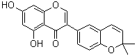 structure of CAS# 121747-89-5, 3-(2,2-Dimethyl-2H-1-benzopyran-6-yl)-5,7-dihydroxy-4H-1-benzopyran-4-one
