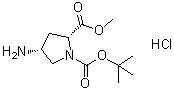 structure of CAS# 1217474-04-8, (2R,4R)-1-叔丁基 2-甲基 4-氨基吡咯烷-1,2-二羧酸酯盐酸盐