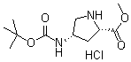 structure of CAS# 1217779-15-1, (2S,4S)-4-叔丁氧羰基氨基吡咯烷-2-甲酸甲酯盐酸盐