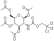 structure of CAS# 122210-05-3, 1,3,4,6-四-O-乙酰基-2-脱氧-2-(2,2,2-三氯乙氧基羰基氨基)-beta-D-吡喃葡萄糖苷
