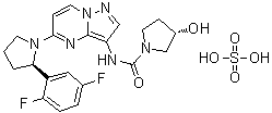 structure of CAS# 1223405-08-0, (3S)-N-[5-[(2R)-2-(2,5-二氟苯基)-1-吡咯烷基]吡唑并[1,5-a]嘧啶-3-基]-3-羟基-1-吡咯烷甲酰胺硫酸盐