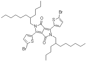 CAS # 1224709-68-5, 3,6-Bis(5-bromo-2-thienyl)-2,5-bis(2-butyloctyl)-2,5-dihydropyrrolo[3,4-c]pyrrole-1,4-dione