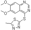 structure of CAS# 1225451-84-2, 6,7-Dimethoxy-4-[(5-methyl-1,3,4-thiadiazol-2-yl)thio]quinazoline