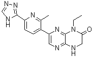 CAS 登录号：1228013-15-7, 1-乙基-7-[2-甲基-6-(4H-1,2,4-三唑-3-基)吡啶-3-基]-3,4-二氢吡嗪并[2,3-b]吡嗪-2(1H)-酮