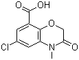 6-Chloro-3,4-dihydro-4-methyl-3-oxo-2H-1,4-benzoxazine-8-carboxylic acid molecular structure (CAS 123040-79-9)