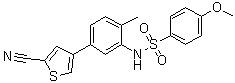 CAS # 1233948-61-2, N-[5-(5-Cyano-3-thienyl)-2-methylphenyl]-4-methoxybenzenesulfonamide