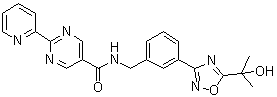 CAS # 1234708-04-3, N-[[3-[5-(1-Hydroxy-1-methylethyl)-1,2,4-oxadiazol-3-yl]phenyl]methyl]-2-(2-pyridinyl)-5-pyrimidinecarboxamide