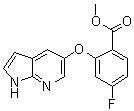 structure of CAS# 1235865-75-4, 2-[(1H-吡咯并[2,3-b]吡啶-5-基)氧基]-4-氟苯甲酸甲酯