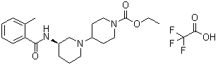 structure of CAS# 1240514-89-9, (3R)-3-[(2-甲基苯甲酰)氨基]-[1,4'-联哌啶]-1'-羧酸乙酯 2,2,2-三氟乙酸盐