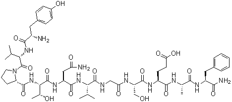 CAS # 124501-79-7, L-Tyrosyl-L-valyl-L-prolyl-L-threonyl-L-asparaginyl-L-valylglycyl-L-seryl-L-alpha-glutamyl-L-alanyl-L-phenylalaninamide, Rat [Tyr0]-calcitonin gene-related peptide(28-37), Rat [Tyr0]CGRP-(28-37)