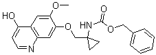 CAS # 1245794-11-9, N-[1-[[(4-Hydroxy-6-methoxy-7-quinolinyl)oxy]methyl]cyclopropyl]carbamic acid phenylmethyl ester