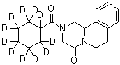 CAS # 1246343-36-1, Praziquantel-d<sub>11</sub>, 2-(Cyclohexyl-1,2,2,3,3,4,4,5,5,6,6-d<sub>11</sub>-carbonyl)-1,2,3,6,7,11b-hexahydro-4H-pyrazino[2,1-a]isoquinolin-4-one