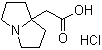 structure of CAS# 124655-63-6, Tetrahydro-1H-pyrrolizine-7a(5H)-acetic acid hydrochloride