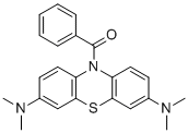 CAS # 1249-97-4, Benzoyl leuco methylene blue, [3,7-bis(dimethylamino)phenothiazin-10-yl]-phenylmethanone