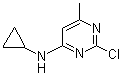 structure of CAS# 1250038-98-2, 2-氯-N-环丙基-6-甲基-4-嘧啶胺