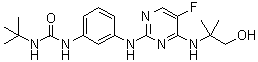 structure of CAS# 1251752-12-1, N-叔丁基-N'-[3-[[5-氟-4-[(2-羟基-1,1-二甲基乙基)氨基]-2-嘧啶基]氨基]苯基]脲