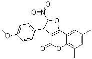 CAS # 1251858-53-3, 2,3-Dihydro-3-(4-methoxyphenyl)-6,8-dimethyl-2-nitro-4H-furo[3,2-c][1]benzopyran-4-one