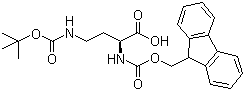 structure of CAS# 125238-99-5, N-芴甲氧羰基-N'-叔丁氧羰基-L-2,4-二氨基丁酸