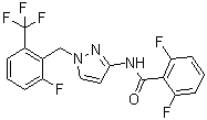 CAS # 1253186-49-0, 2,6-Difluoro-N-[1-[[2-fluoro-6-(trifluoromethyl)phenyl]methyl]-1H-pyrazol-3-yl]benzamide