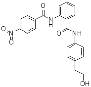 structure of CAS# 1253452-78-6, N-[4-(2-羟基乙基)苯基]-2-[(4-硝基苯甲酰)氨基]苯甲酰胺
