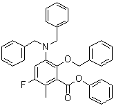 structure of CAS# 1253799-29-9, 3-[二苄基氨基]-5-氟-6-甲基-2-(苄氧基)苯甲酸苯基酯