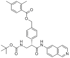 CAS # 1253955-19-9, (S)-4-(3-((tert-Butoxycarbonyl)amino)-1-(isoquinolin-6-ylamino)-1-oxopropan-2-yl)benzyl 2,4-dimethylbenzoate